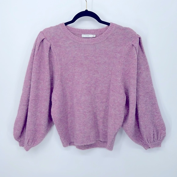 LUSH Don’t Stop Now Lilac Knit Balloon Sleeve Sweater - Picture 4 of 5